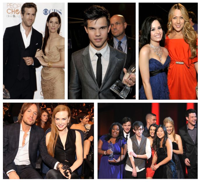  top left to right Ryan Reynolds Sandra Bullock Taylor Lautner Demi 