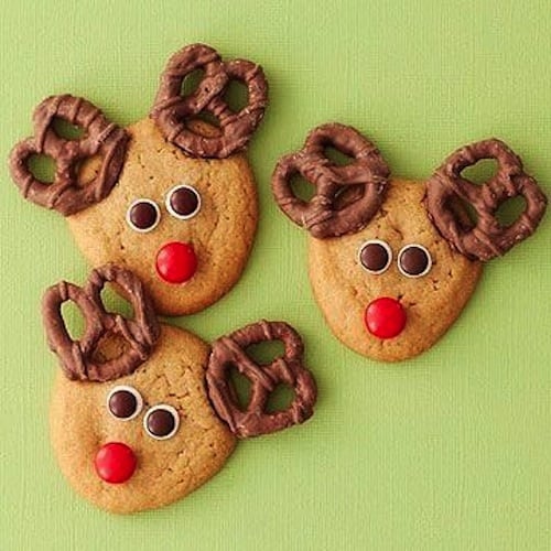 Best Christmas Cookies Recipe 2017: Reindeer Faces with Pretzels 2018