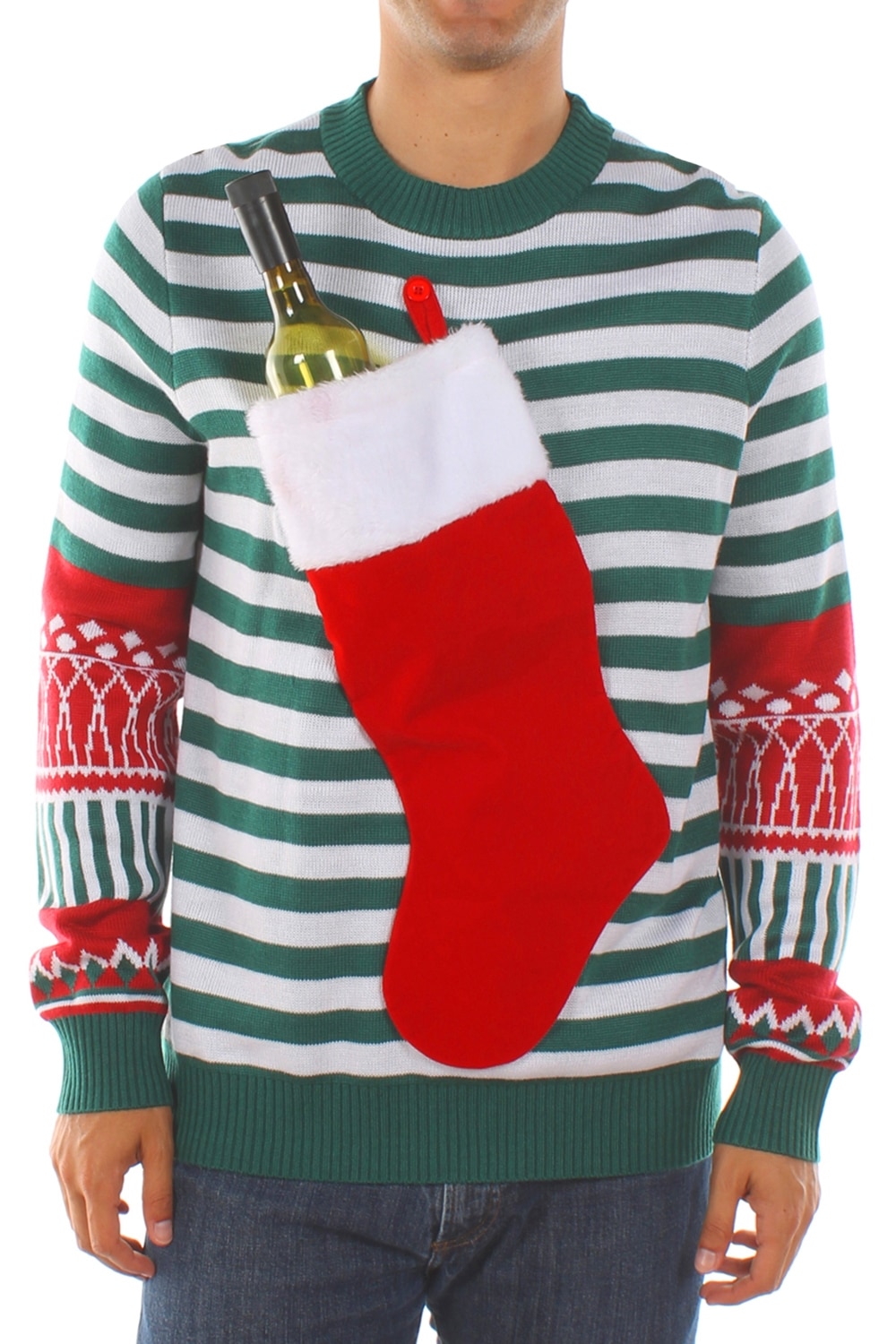 Best Ugly Christmas Sweaters 2017: Unisex Stocking with Wine