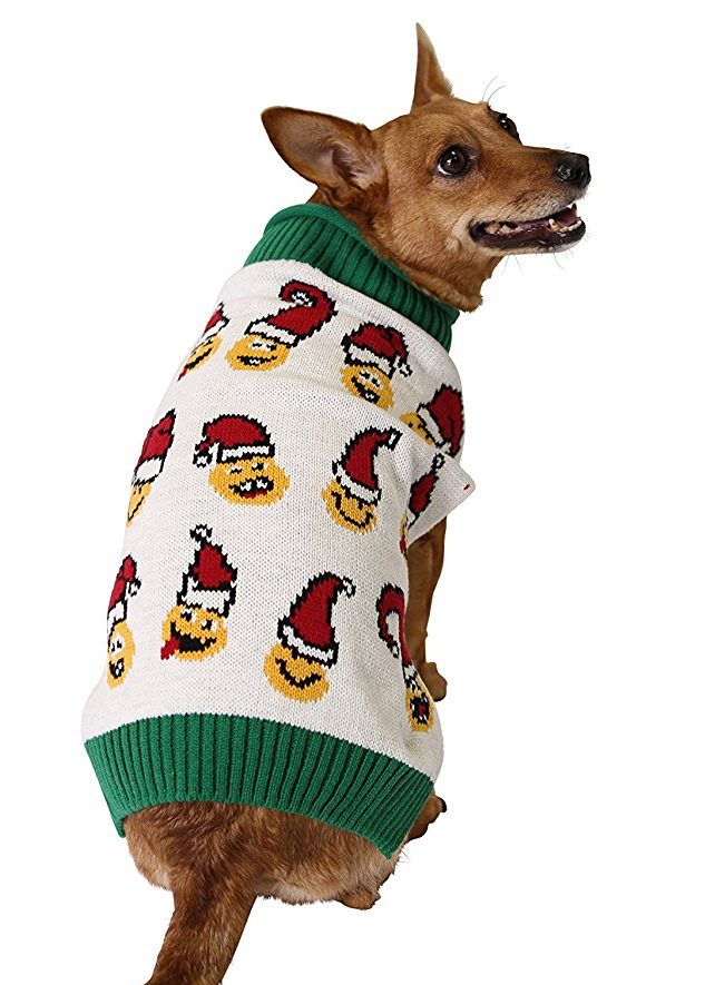 Best Dog Christmas Sweater 2017: Emoji Faces