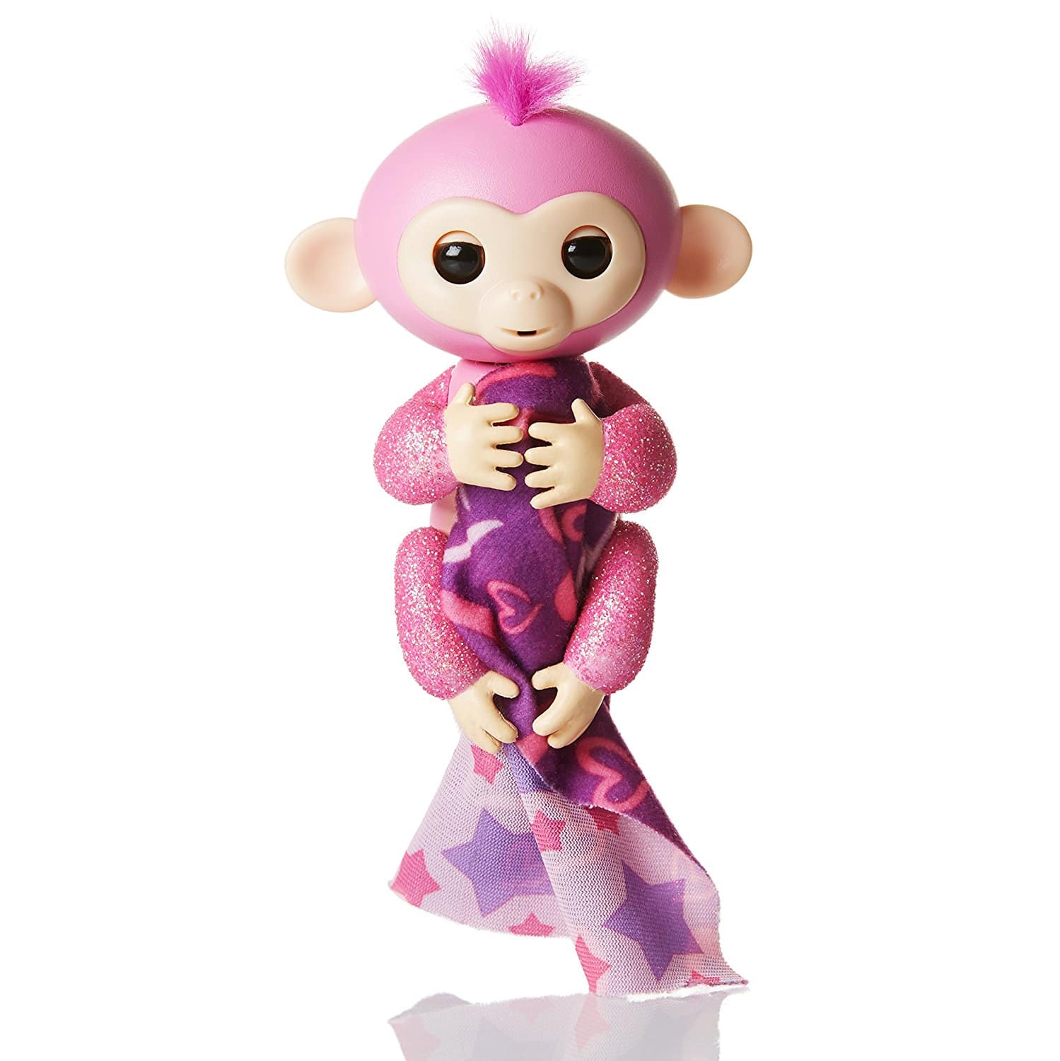 Rose Pink Glitter! Interactive Baby Pet by WowWee Fingerlings Glitter Monkey 