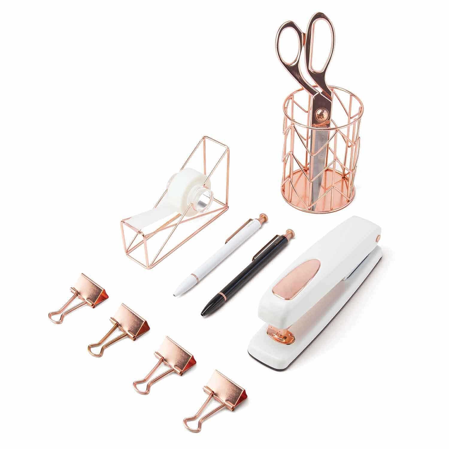 Best Gifts for Co-Workers or Boss 2017: Rose Gold Desk Accessories