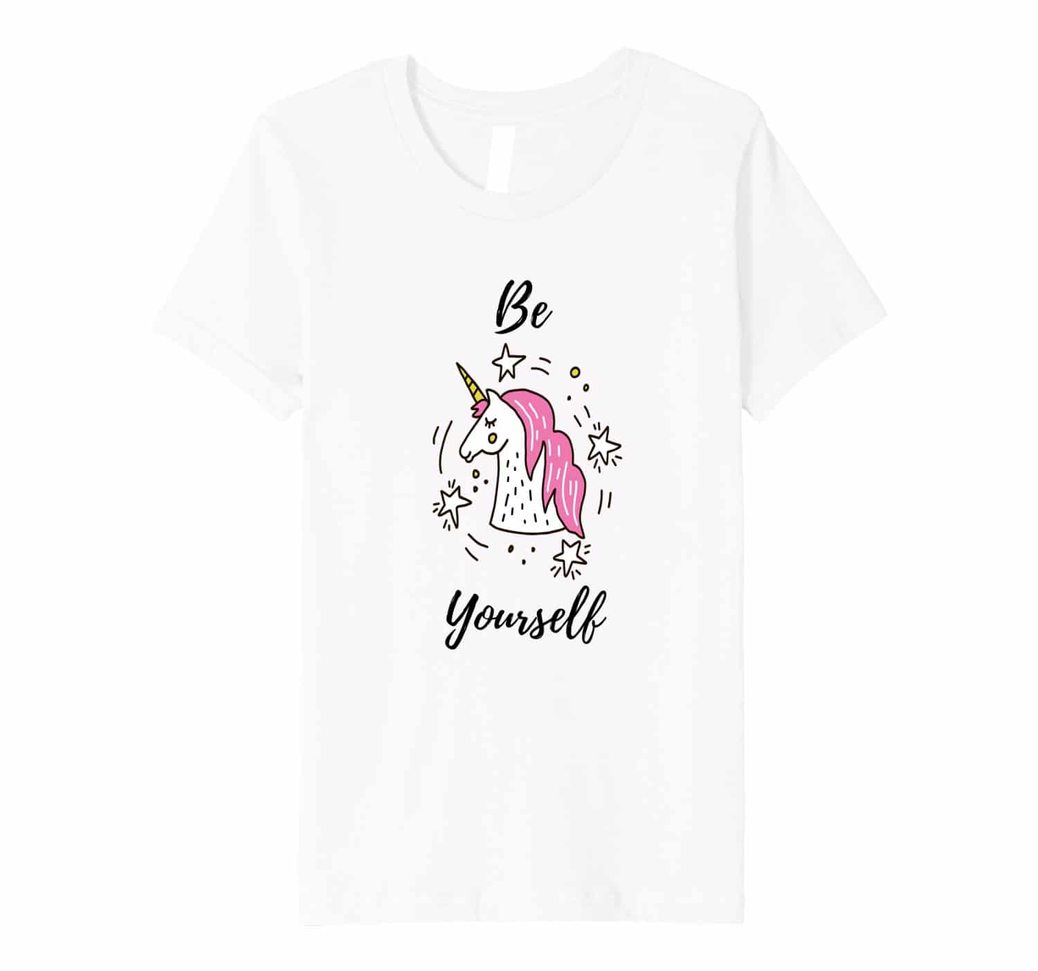 Girls 'Be Yourself' Unicorn Graphic T-Shirt 2018