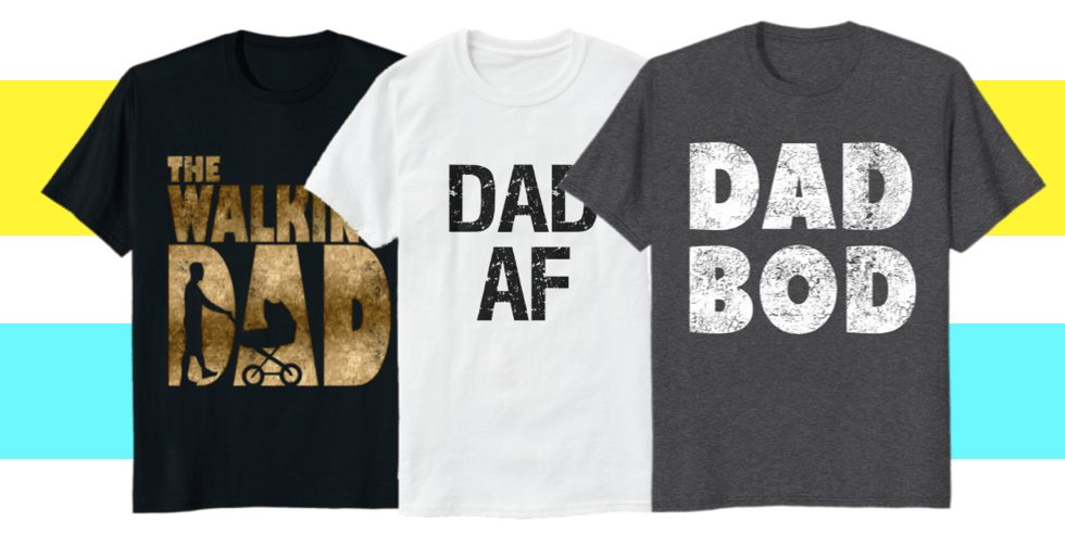 Dad AF T Shirt Funny Gift New Daddy Fathers Day T-Shirt Cool Dad Papa Bear Tee 