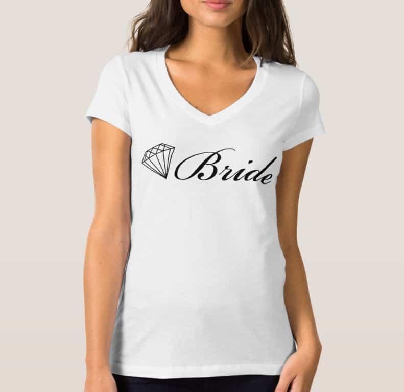 Bride T-Shirts 2018: White Bride With Diamond 2022