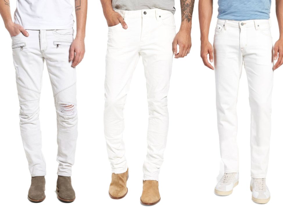 Slim Fit White Jeans for Men 2022 - Summer Mens White Pants