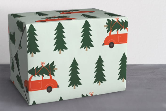 Christmas Wrapping Paper 2018: Vintage Tree on Car