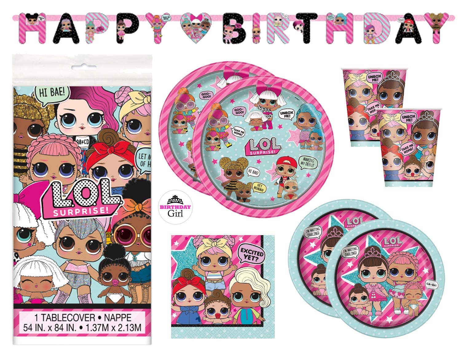 Cheap LOL Surprise Party Supplies 2022: Birthday Supply Set for 16 2022