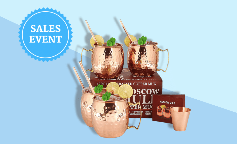 Copper Mug Deals on Memorial Day 2022!! - Sale on Moscow Mule Mugs Set 2022