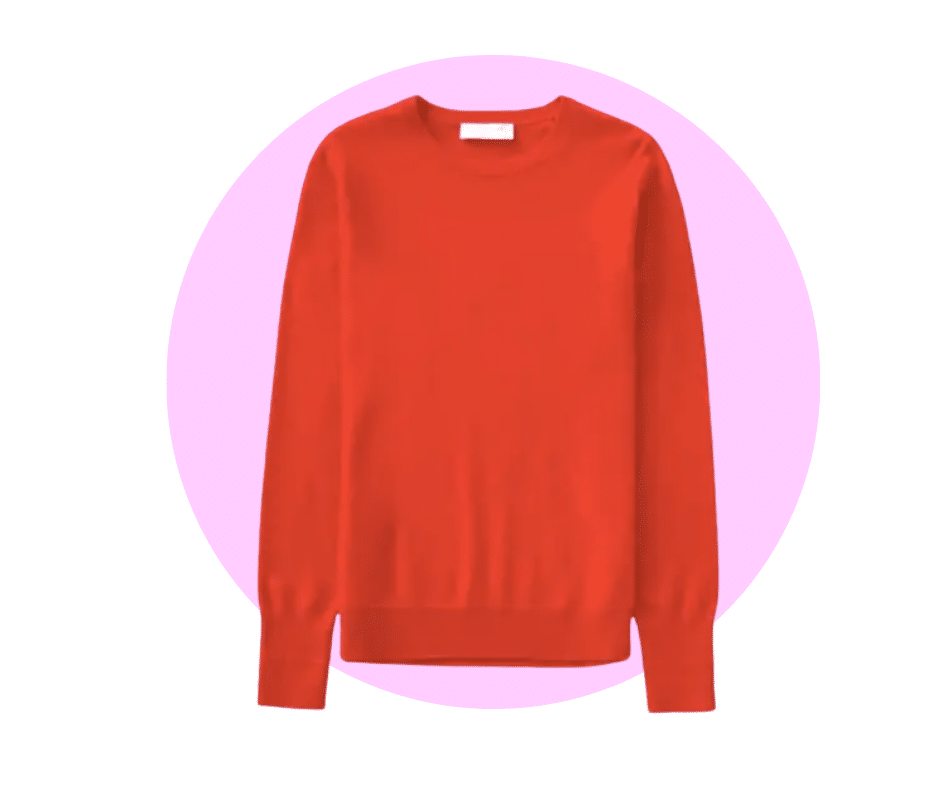 everlane women's cashmere sweater in red