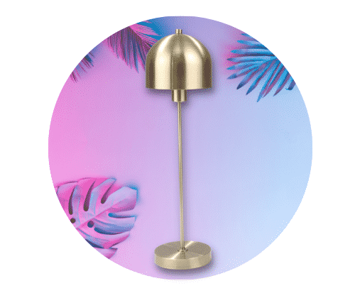 Gold Metal Mushroom Table Lamp